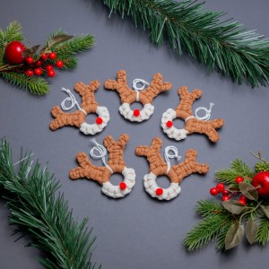 BIG Renifery - zestaw ozdób świątecznych na choinkę z makramy