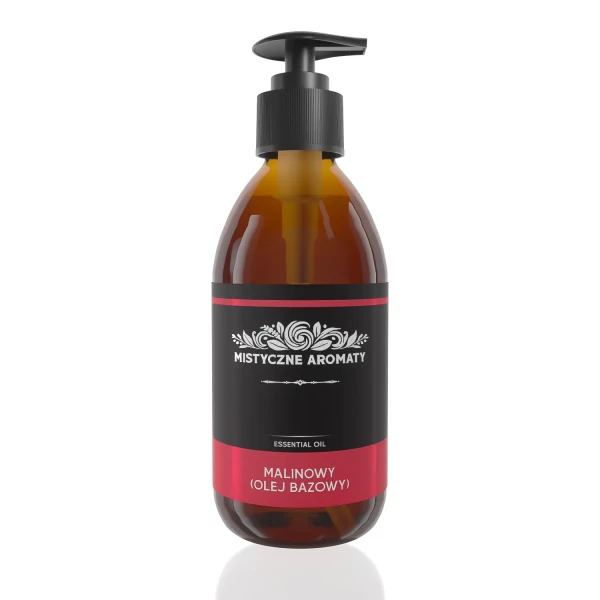 Olej Malinowy - olejek z nasion, pestek maliny czerwonej Rubus idaeus nierafinowany bazowy nośnikowy 250 ml z pompką
