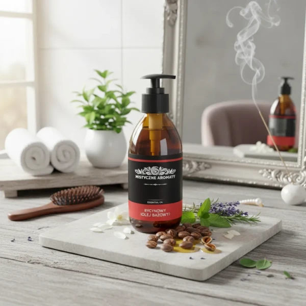 Olej Rycynowy - olejek rycynowy nierafinowany tłoczony na zimno bazowy nośnikowy 250 ml z pompką