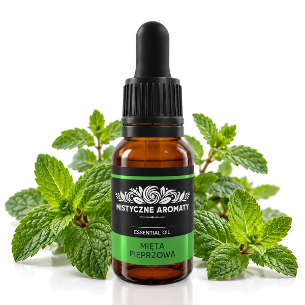 Mięta Pieprzowa - naturalny olejek z mięty pieprzowej - produkt na dopasowanym tle