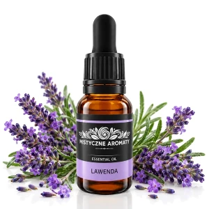 Lawenda - Olejek lawendowy naturalny - aromaty kwiatowe zielne - produkt na dopasowanym tle