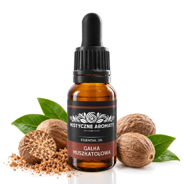 Gałka Muszkatołowa - olejek z gałki muszkatołowej naturalny - produkt na dopasowanym tle