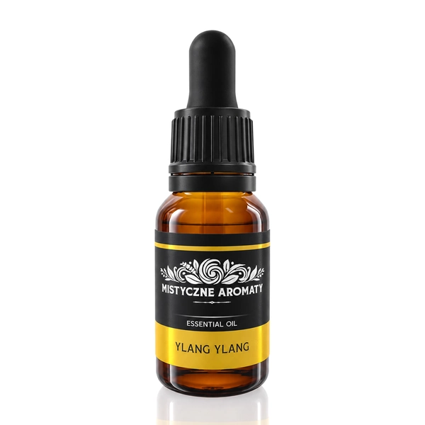 Ylang Ylang - naturalny olejek Ylang-Ylang Cananga odorata - opakowanie produktu na jasnym tle