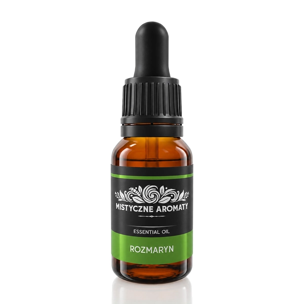 Rozmaryn - naturalny olejek rozmarynowy Rosemary - opakowanie produktu na jasnym tle