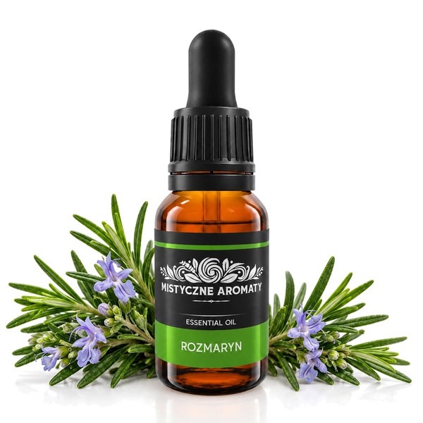 Rozmaryn - naturalny olejek rozmarynowy Rosemary - produkt na dopasowanym tle