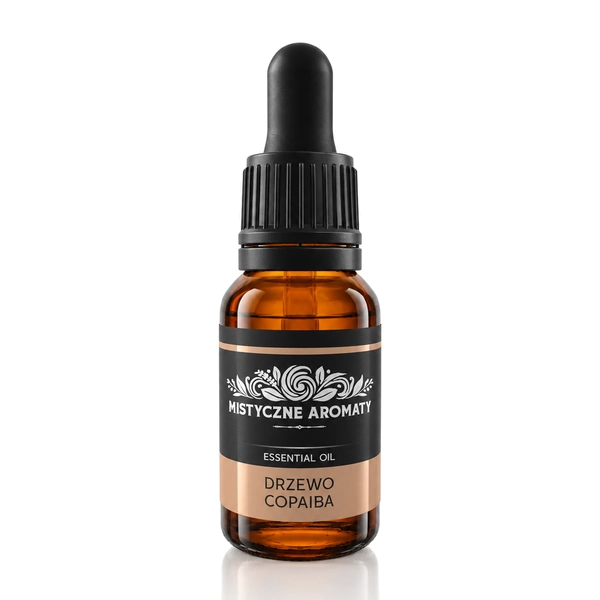 Drzewo Copaiba - naturalny olejek kopaiwa Copaifera reticulata - opakowanie produktu na jasnym tle