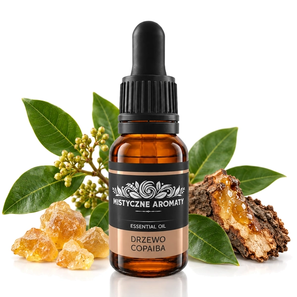 Drzewo Copaiba - naturalny olejek kopaiwa Copaifera reticulata - produkt na dopasowanym tle