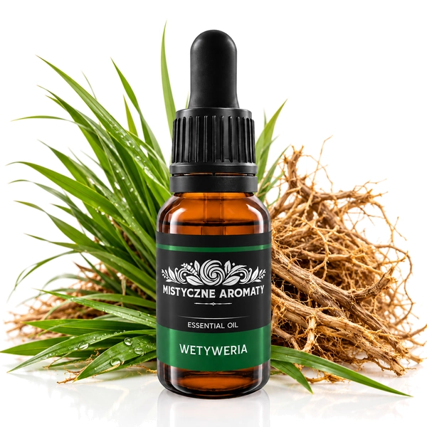 Wetyweria - vetiver naturalny olejek wetywerii Vetiveria zizaniodes - produkt na dopasowanym tle