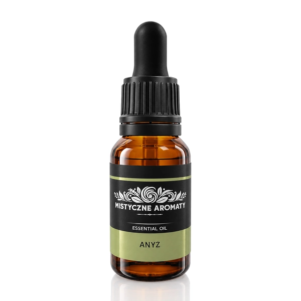 Anyż - 100% naturalny olejek anyżowy pimpinella anisum - opakowanie produktu na jasnym tle
