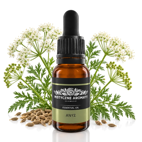 Anyż - 100% naturalny olejek anyżowy pimpinella anisum - produkt na dopasowanym tle