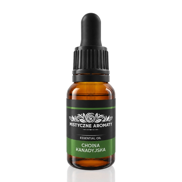Choina Kanadyjska - naturalny olejek choiny kanadyjskiej Tsuga canadensis - opakowanie produktu na jasnym tle