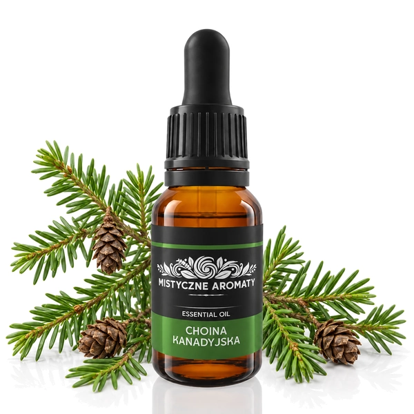 Choina Kanadyjska - naturalny olejek choiny kanadyjskiej Tsuga canadensis - produkt na dopasowanym tle
