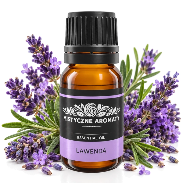 Lawenda - Olejek lawendowy naturalny - aromaty kwiatowe zielne - produkt na dopasowanym tle
