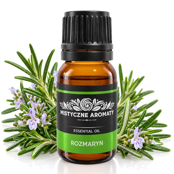 Rozmaryn - naturalny olejek rozmarynowy Rosemary - produkt na dopasowanym tle