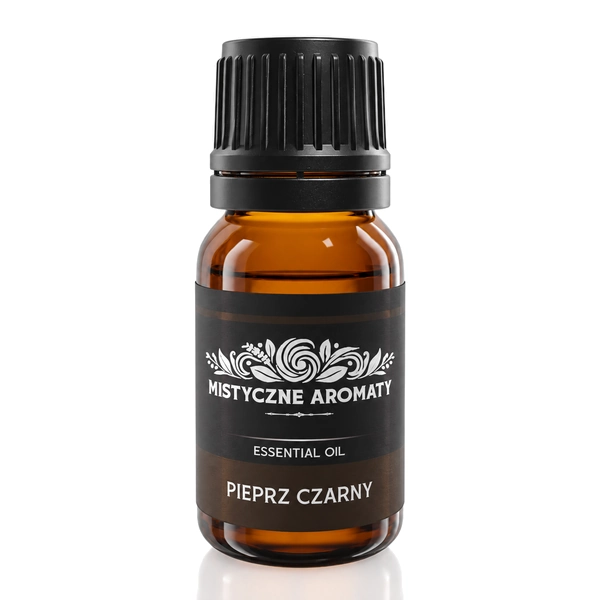 Pieprz czarny - olejek eteryczny Piper nigrum - opakowanie produktu na jasnym tle
