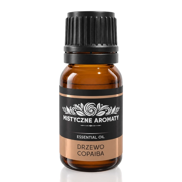 Drzewo Copaiba - naturalny olejek kopaiwa Copaifera reticulata - opakowanie produktu na jasnym tle