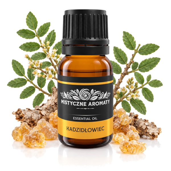 Kadzidłowiec - naturalny olejek kadzidłowca Boswellia carterii - produkt na dopasowanym tle