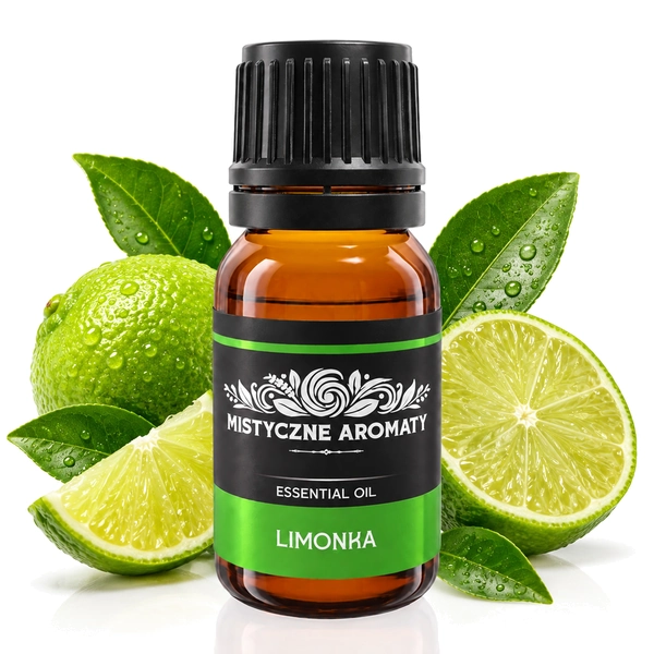 Limonka - naturalny olejek z limonki limonkowy Citrus aurantifolia - produkt na dopasowanym tle