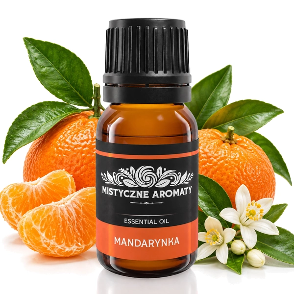 Mandarynka - naturalny olejek mandarynkowy mandarynki Citrus reticulata - produkt na dopasowanym tle