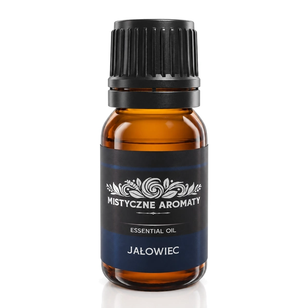 Jałowiec - naturalny olejek jałowcowy z jałowca Juniperus communis - opakowanie produktu na jasnym tle