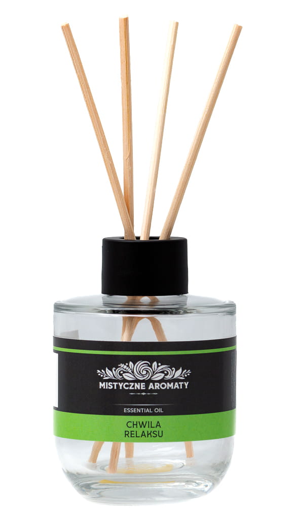 Zapach do pokoju Chwila Relaksu z patyczkami - aromaty drzewne z nutami cytrusowymi
